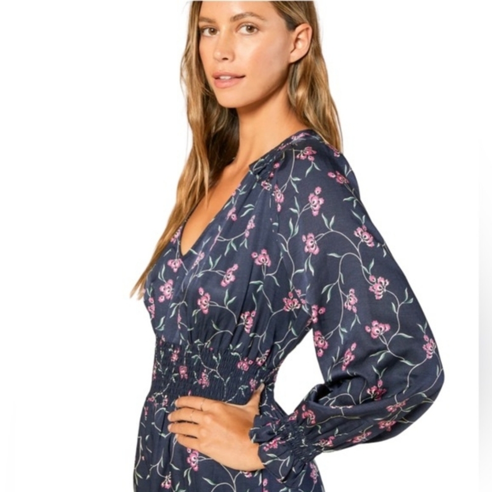 Outerknown Navy and Pink Floral Jumpsuit - Picture 2 of 6